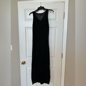 Tahari Elegant Black Crochet Swim Coverup